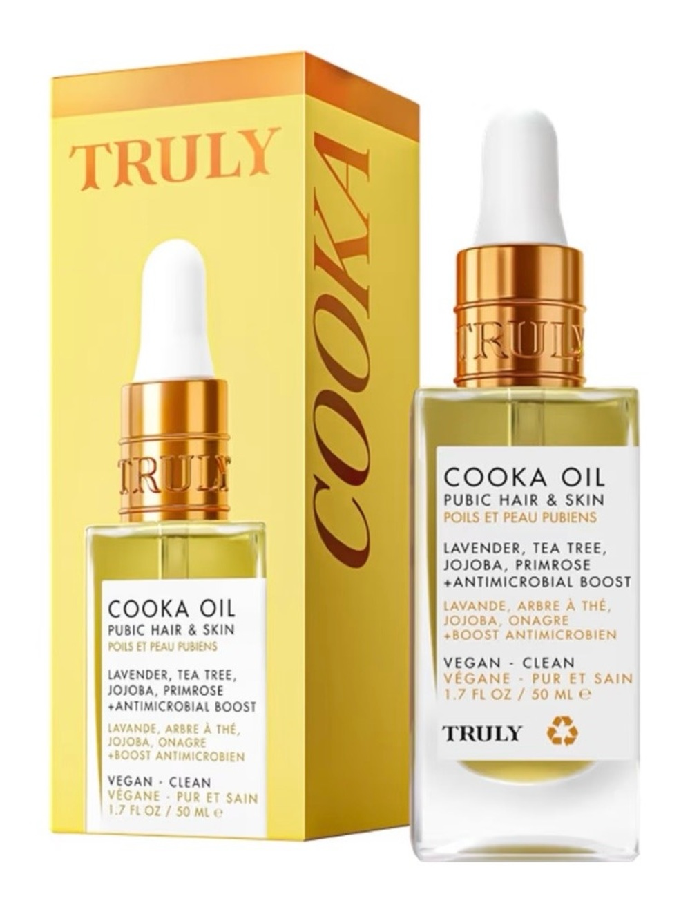 TRULY Cooka Oil Pubic Hair & Skin - Yellow and Gold